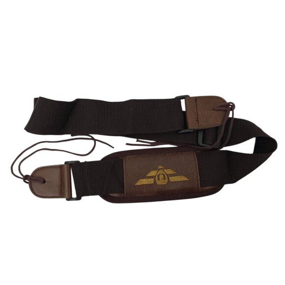 Guitar Strap Adjustable 38" - 60" Brown Faux Leather Stitched Shoulder Pad NWOT - Picture 2 of 11